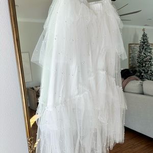 White tulle skirt